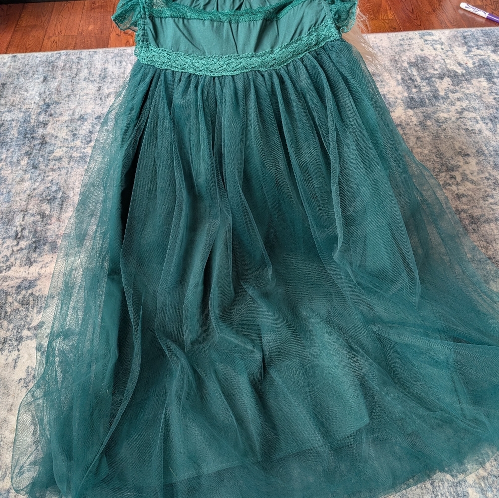 Trish Scully Child ALLESSANDRA DRESS EMERALD Green Tulle Short Sleeve NWT Size 8 - Picture 9 of 9